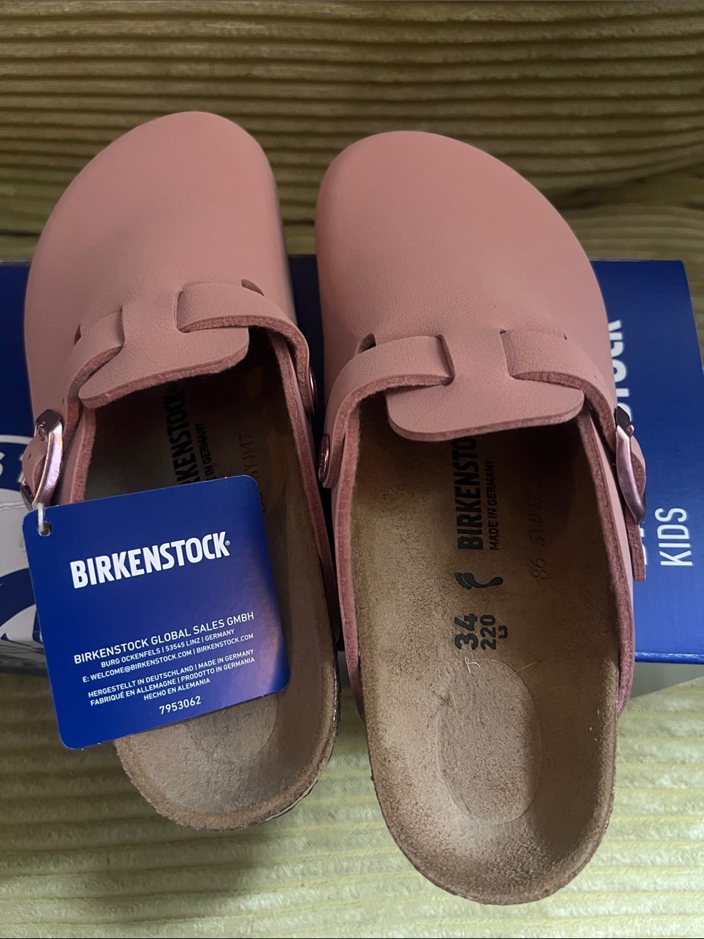 Birkenstock Girls Pink Boston Clogs Soft Leather Slip-On US size 3 narrow fit - Picture 4 of 5